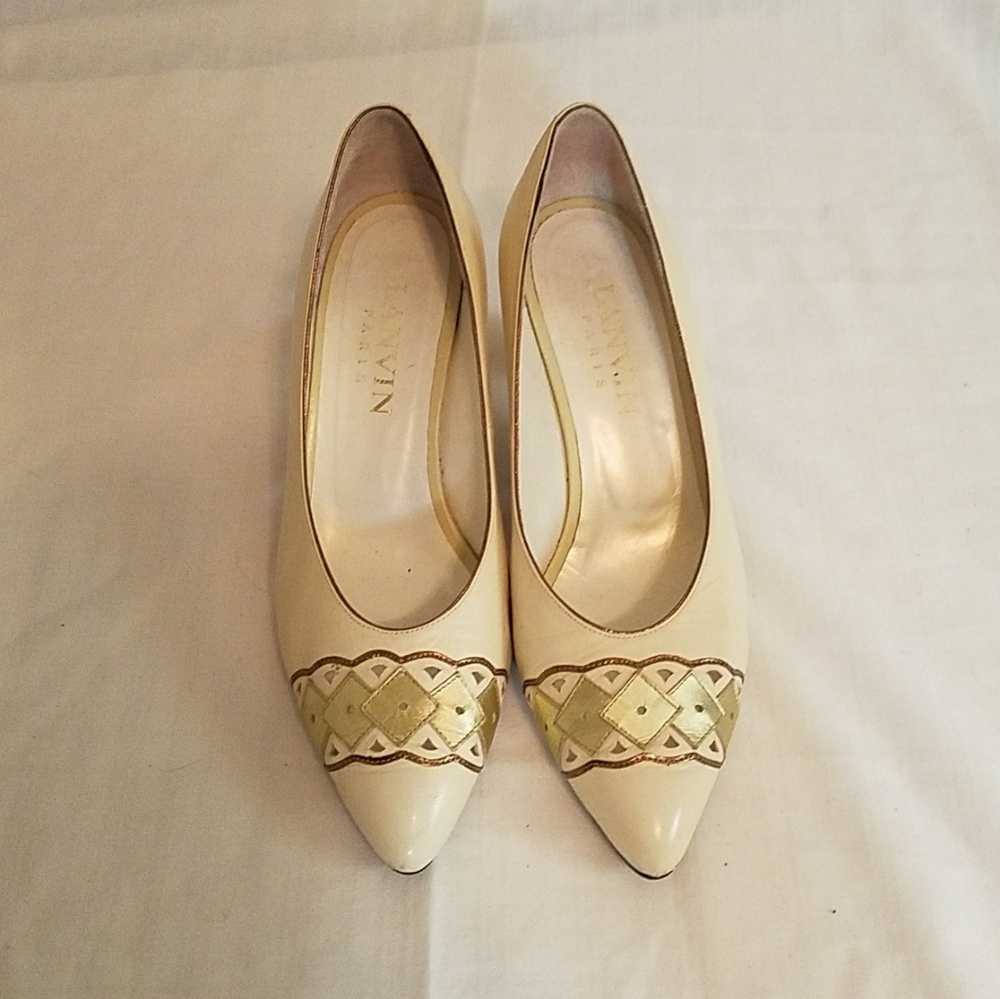 Lanvin Vintage Beige Pumps Size 5 Made in Japan